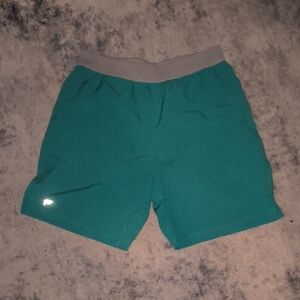 Fabletics | Green and Gray Athletic Shorts